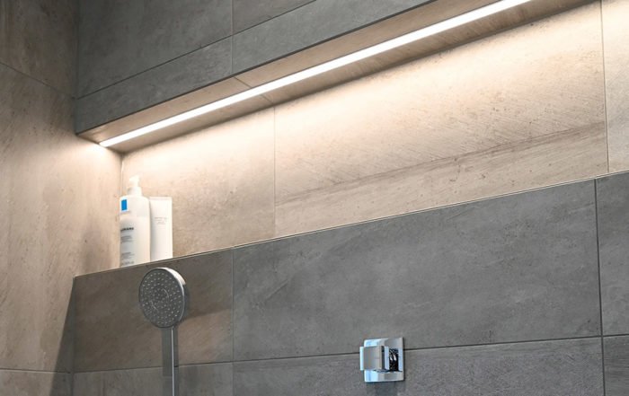 niche murale de douche avec led