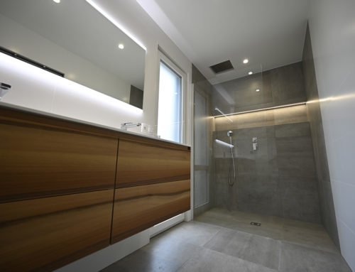 Salle de Douche 2 | Long – Gris & Bois