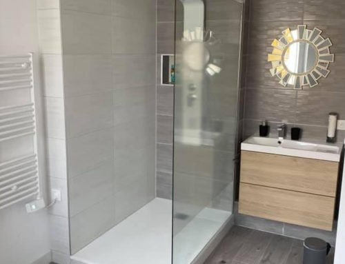 Salle de Douche 10 | Moderne – Taupe & Blanche