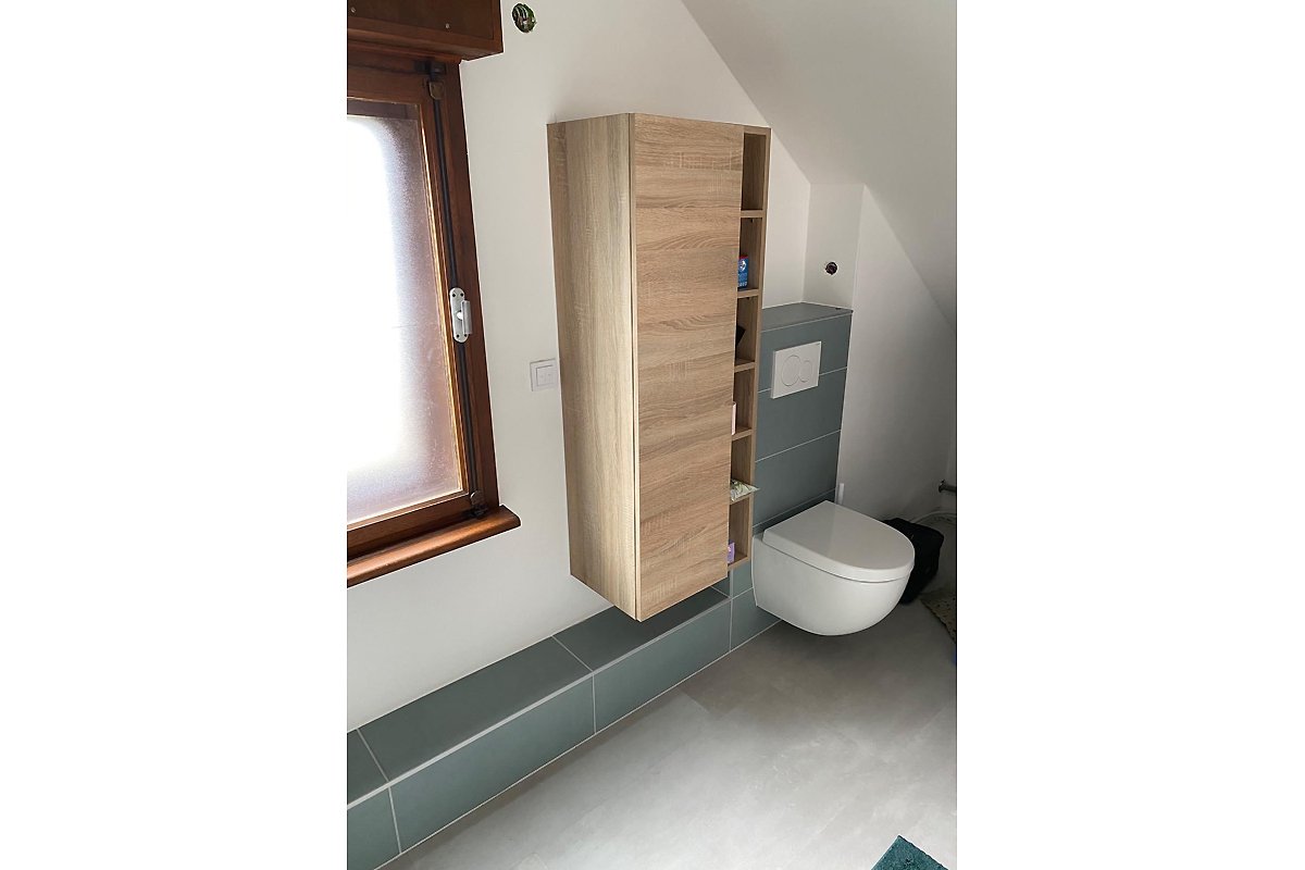 salle de douche agreable verte, bois - wc